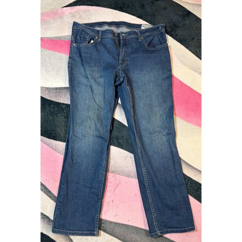 Buffalo David Bitton Jackson Straight Stretch Jeans Mens 38x30 Medium Wash Blue